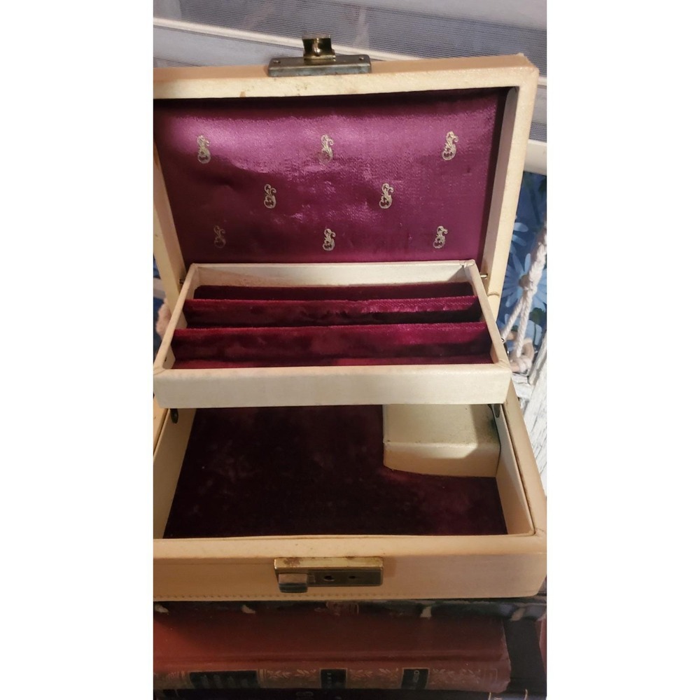 Vintage Farrington Jewelry Box Thorens Swiss Music Box Works Always Mid-Century
